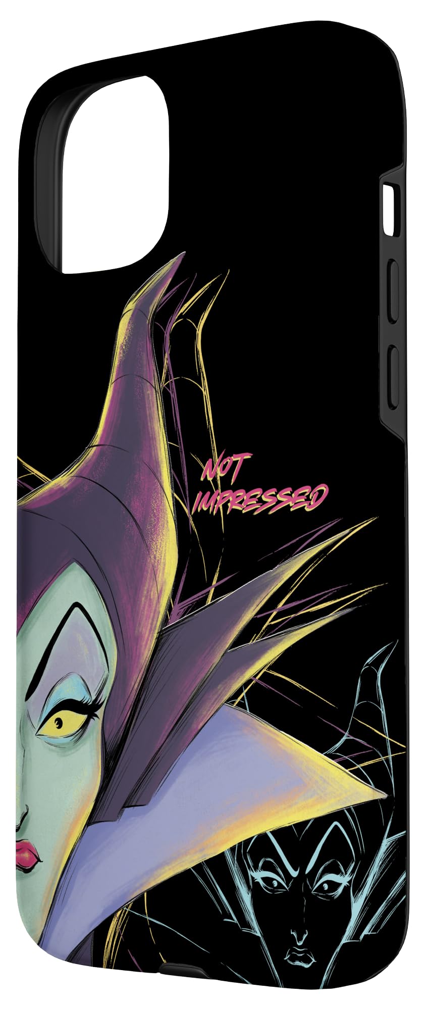 Custodia per iPhone 15 Plus Disney Villains Malefica non impressionato Halloween