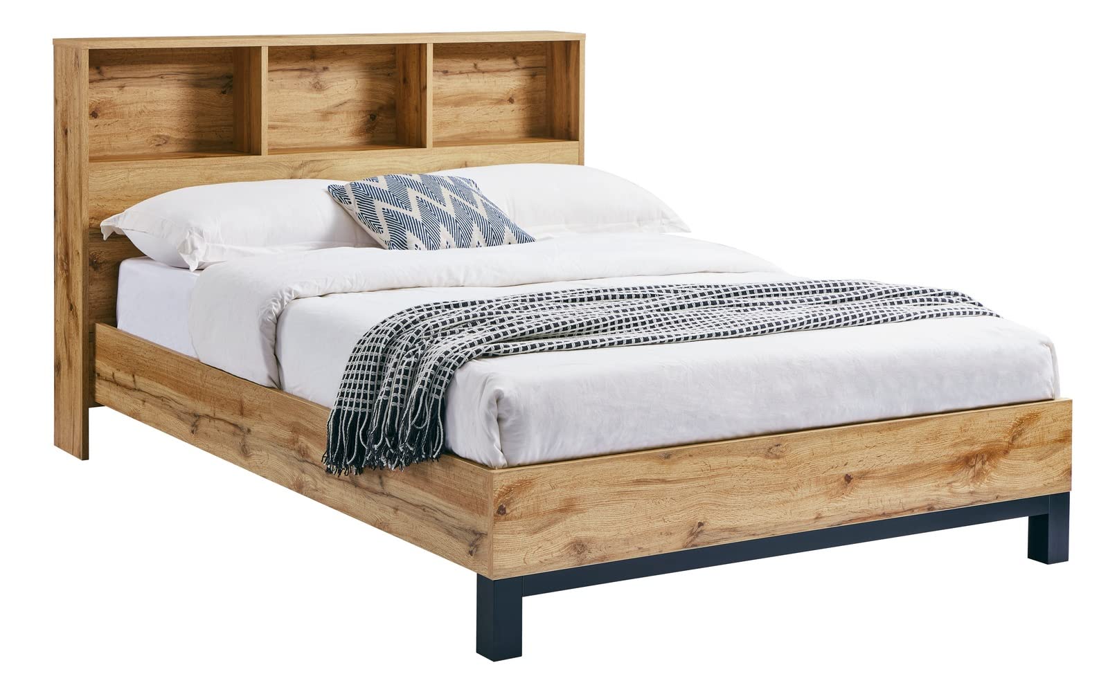 Julian Bowen Bali Bookcase Headboard Bed 135Cm