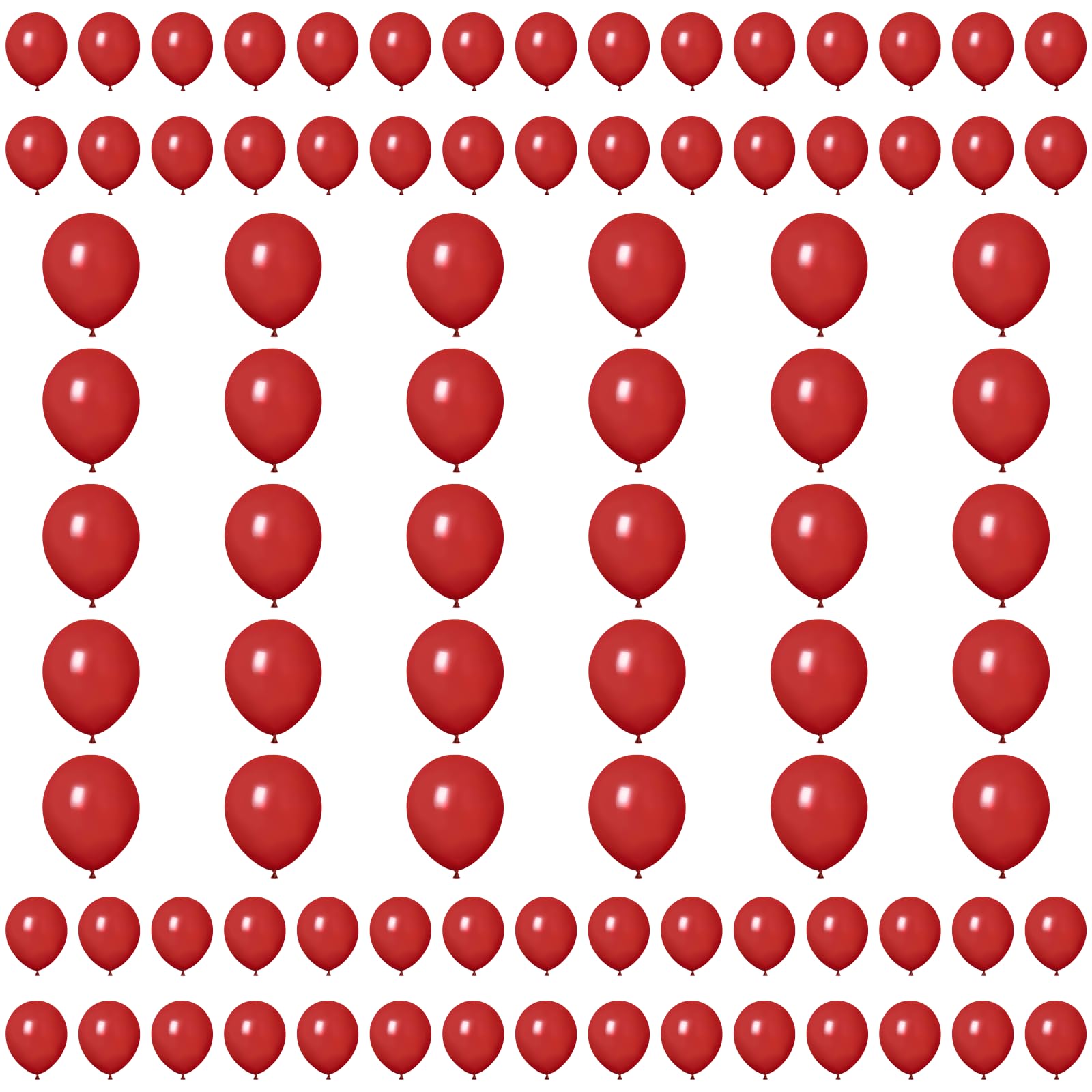 Zestaw czerwonych balonów, 250 szt., balony lateksowe w rozmiarach 25 cm, 30 cm i 45 cm, matowe wykończenie, wielkoformatowy zestaw ogromnych balonów na urodziny, wesela, wydarzenia, artykuły