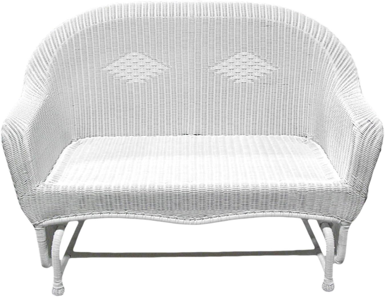 51" White Resin Wicker Double Glider Patio Chair Amazon.co.uk Garden