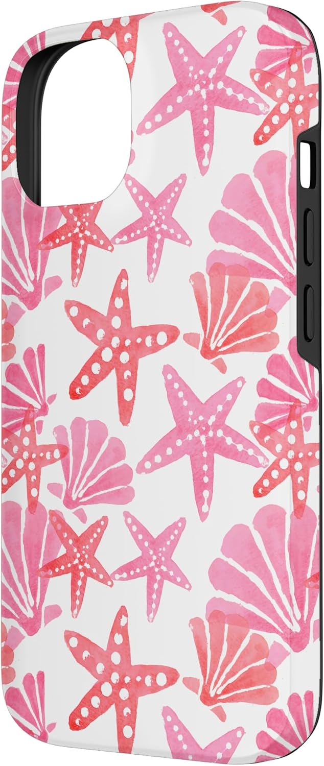 Coastal Granddaughter Sea Shells Coral Preppy Beach Summer Case for iPhone 14 - Image 2