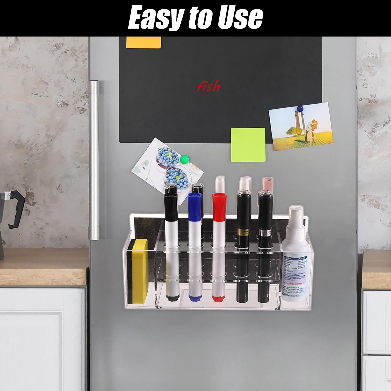 Magnetischer Whiteboard-Markerhalter – 10 Schlitze, 22,9x9,6 Cm, Für Büro & Schule