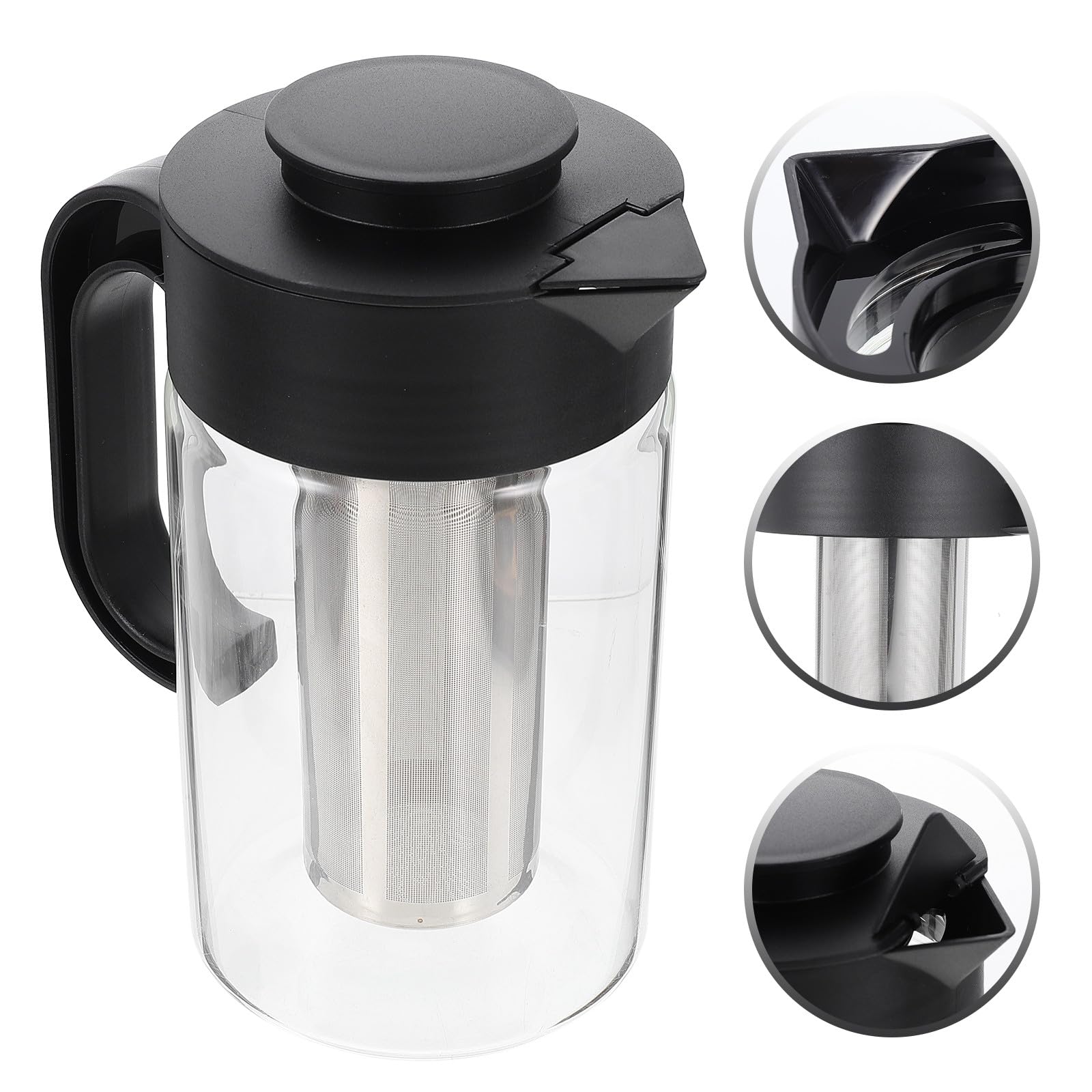 Glaskaraffe 1000ml mit Deckel für Saft und Eistee Hitzebeständig und Robust zum Servieren bei Partys Einfach zu Verstauen und Stilvoll im Design
