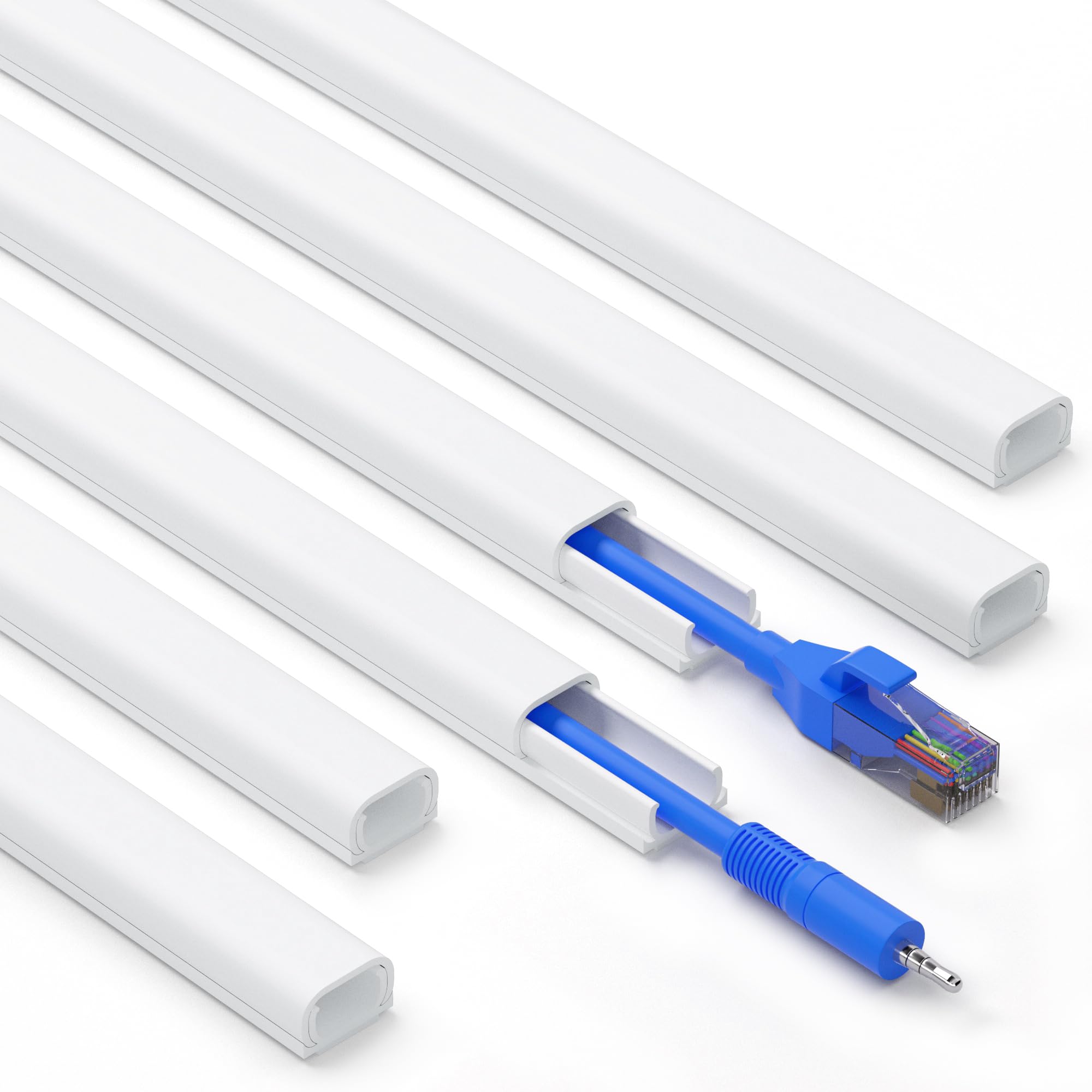 ZhiYo 85" Cord Cover for 1 Wire, Mini White Cord Hider Wall, 0.5"W x 0.3"H