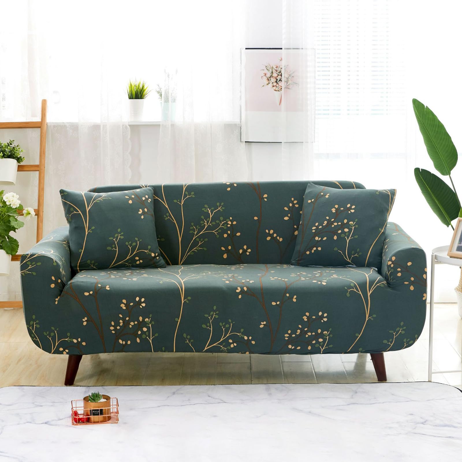 Yujoqup L High Stretch Sofa Cover 3 Seater Soft Polyester Couch Slipcover Washable Settee Covers For Dog Cat Friendly(Size:triple (185-230Cm),Color:l)