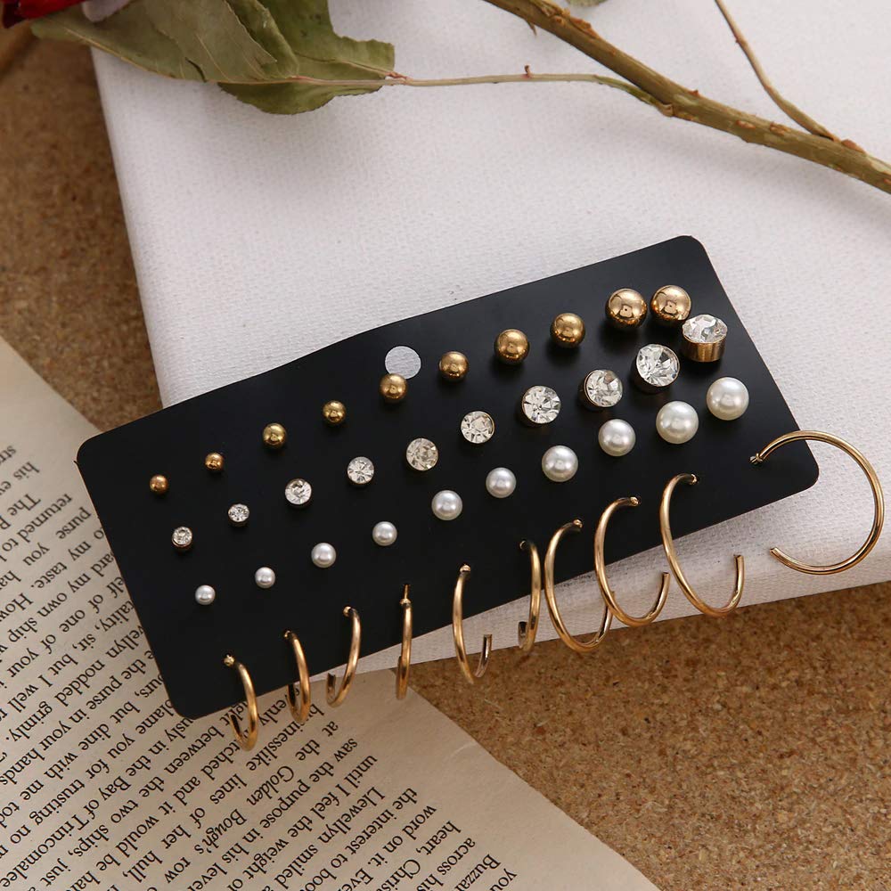 Stud Tops Earring Combo - Set of 2 - Ybear_32862