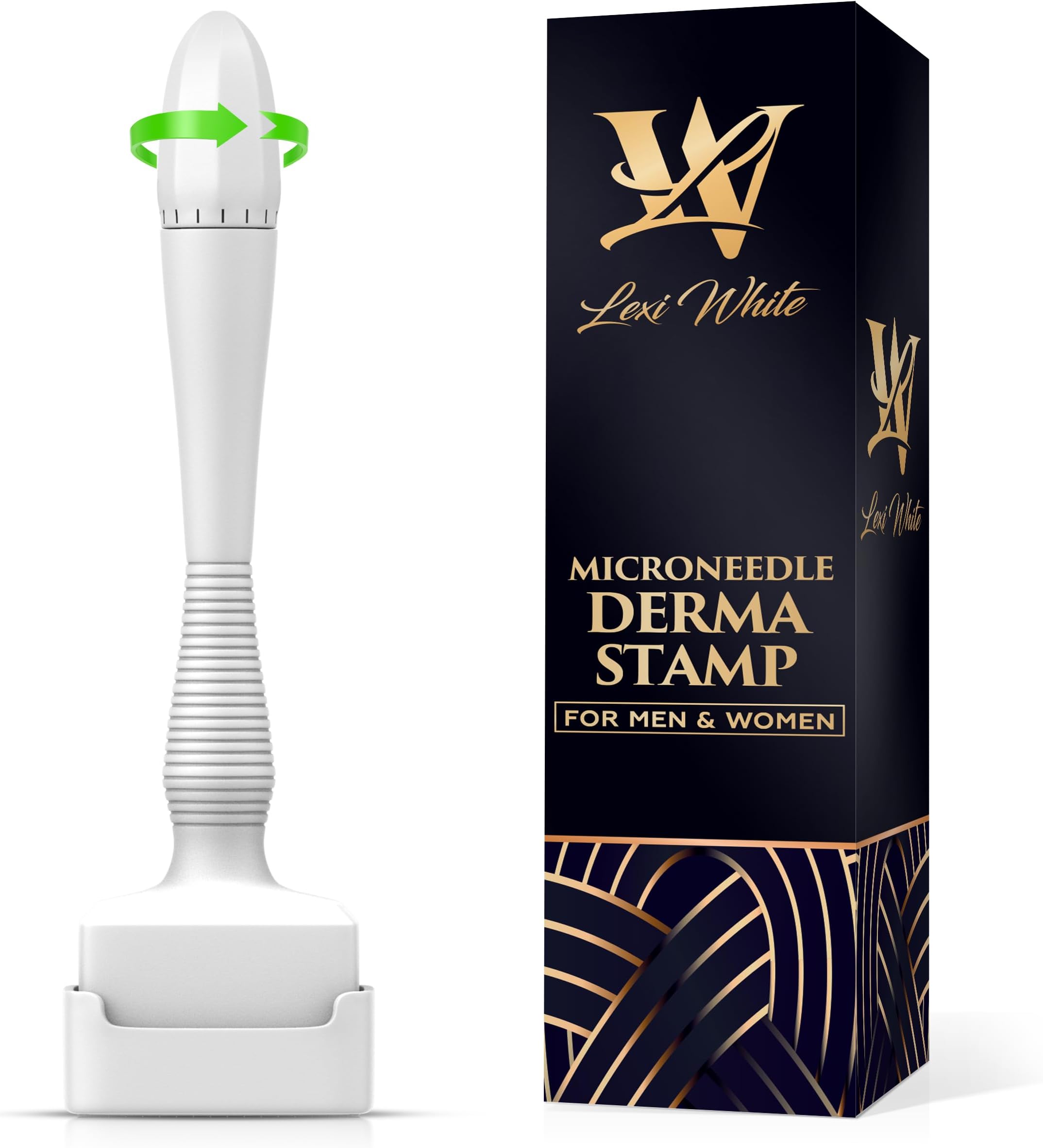 Derma Stamp Microneedle Roller For Face, Derma Roller for Beard, Microneedling Roller | For Women and Men | Micro Needle Roller For Face Scalp Derma Stamp 0.25mm