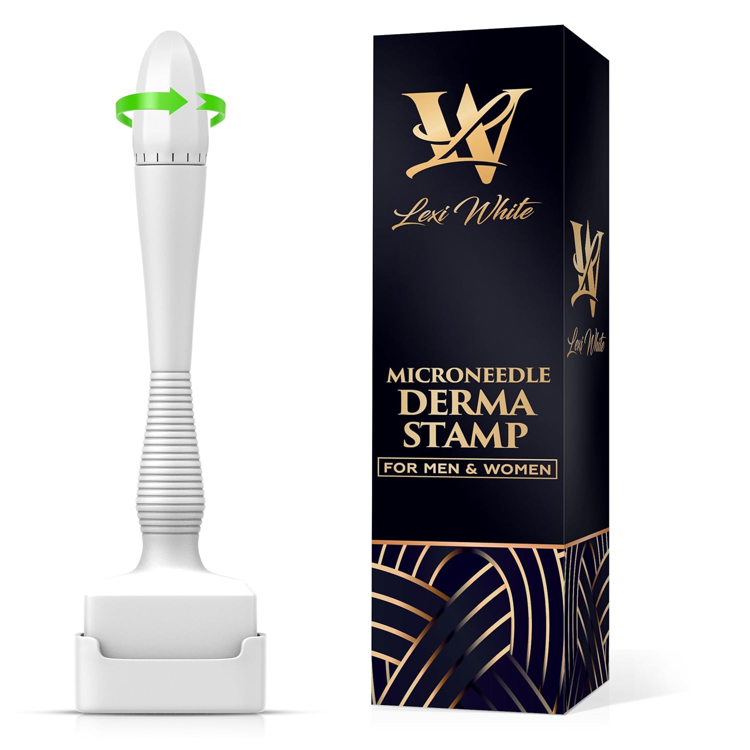 Product image of Derma Stamp Microneedle Roller For Face, Derma Roller for Beard, Microneedling Roller | For Women and Men | Micro Needle Roller For Face Scalp Derma Stamp 0.25mm