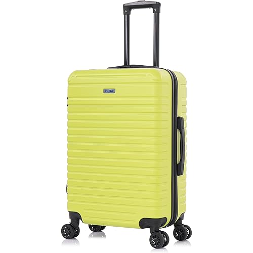 InUSA DEEP Luggage with GEL Handle | Spacious Traveling Suitcases, Travel Suitcase with Dual Spinner Wheels and Studs | 24 Inch Medium Hardside Luggage | Green