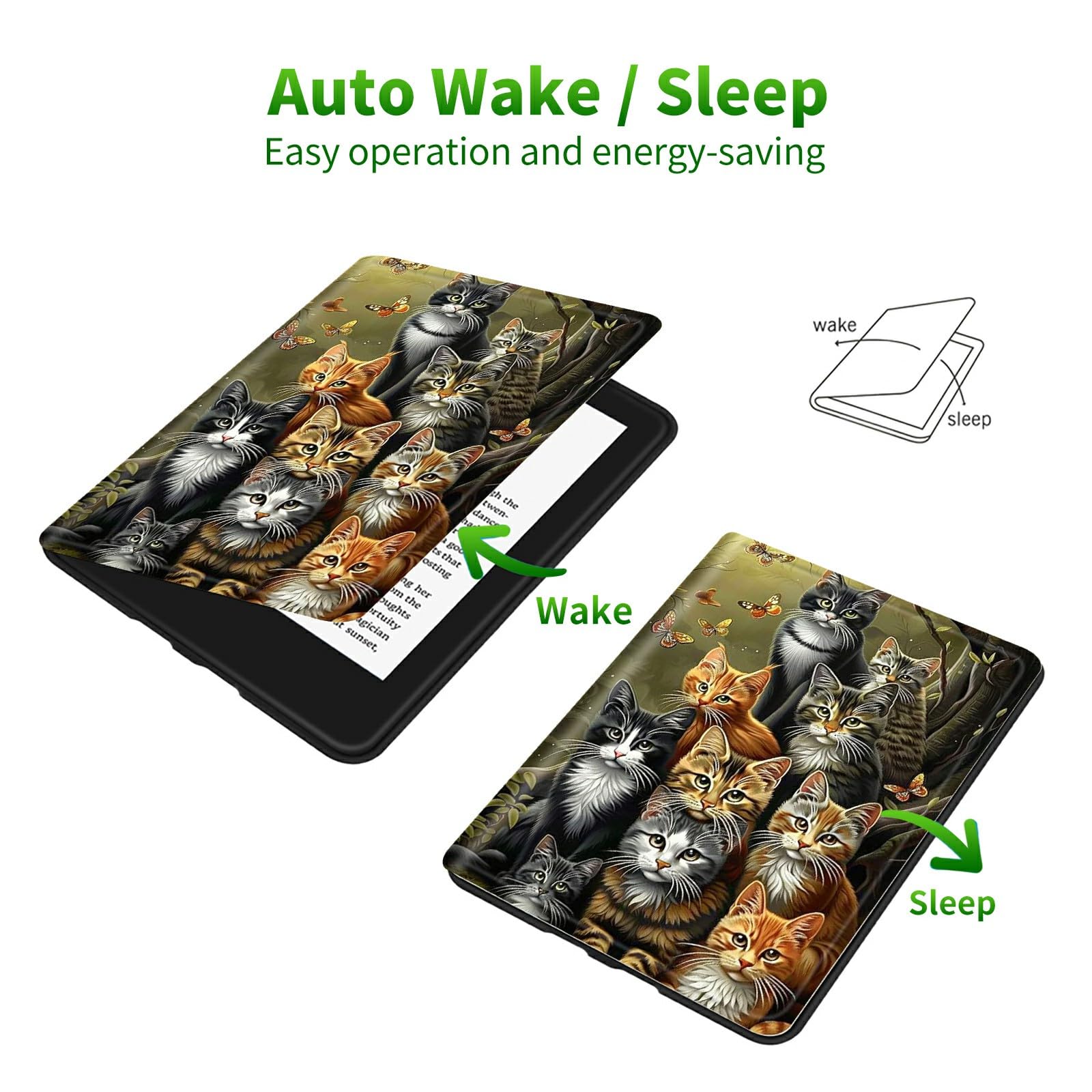 Étui Pour Tablette Kindle Fire 7 (7 Pouces, 9e/7e/5ème Génération, Sortie 2019/2017/2015), Plusieurs Angles, En Cuir PU, Support Intelligent, Fonction Veille/réveil Automatique, Tête De Mort