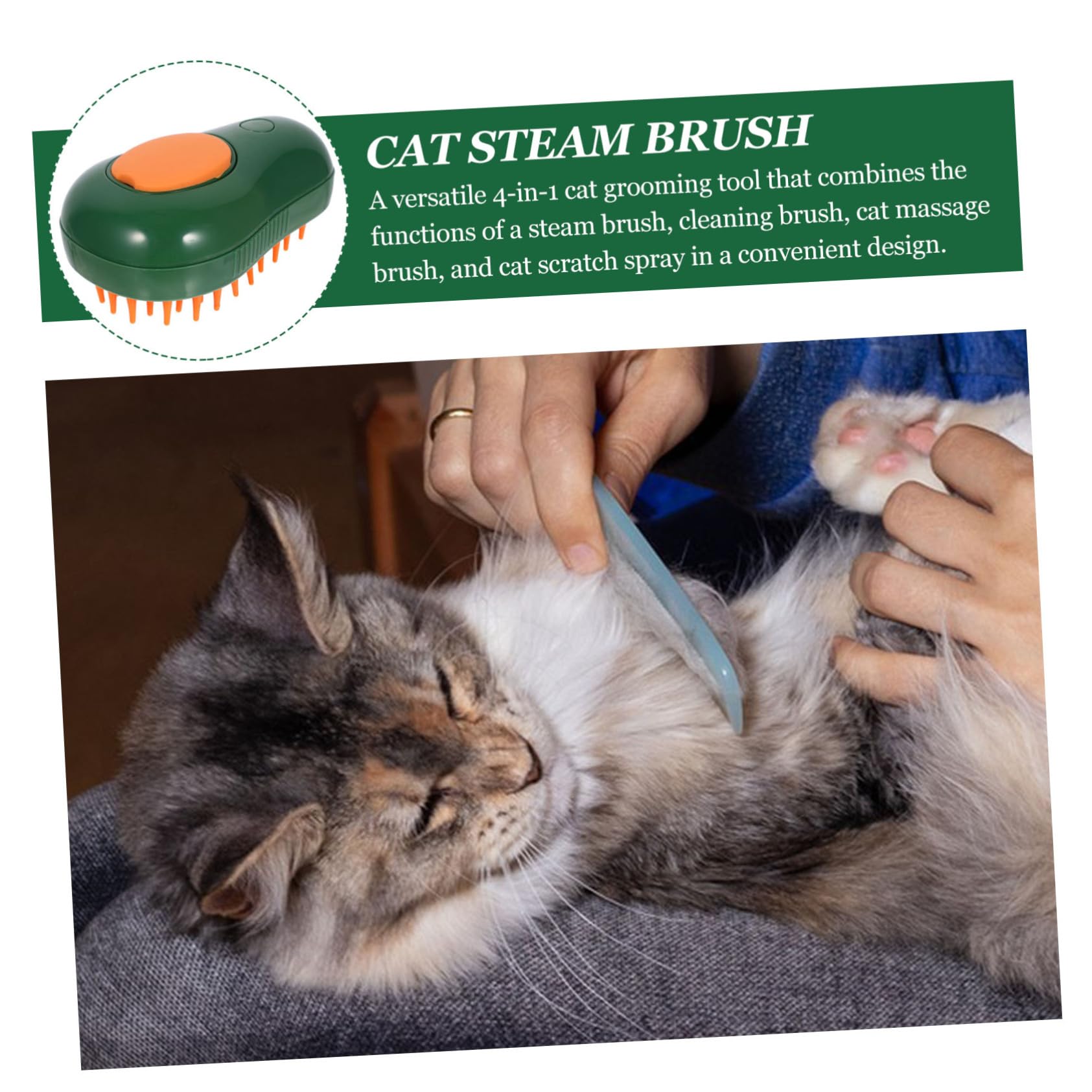 Kisangel 4stücke Elektrische Katzenbürste Mit Dampffunktion Katzenpflegebürste Für Selbstreinigung Und Massagen Inklusive Avocado-spray Für Entspannte Badeerlebnisse Und Effektive