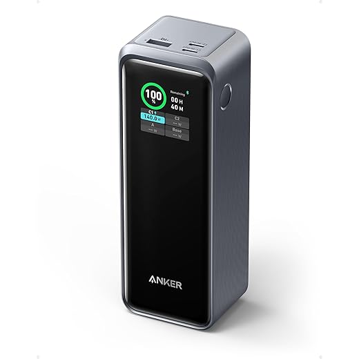 Anker Prime 27 650 mAh Power Bank (250 W), 3-portars Power Bank, Smart App Control, kompatibel med MacBook Pro/Air, iPhone 16/15-serien, Galaxy, AirPods och mer