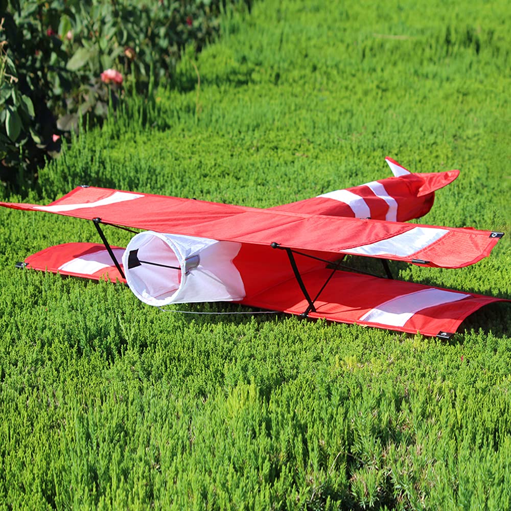 Gigante Aereo Aquilone 3D Enorme Bi-Plano Rosso in Poliestere Super Size 3D Aquilone per Bambini e Adulti