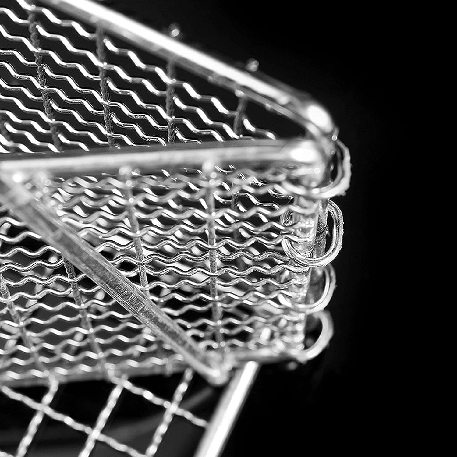Durable Frying Baskets Food Strainers Stainless Steel Frying Sieve Filter Frame Skimmer Spoon Kitchen Utensils Wire Mesh Filter Pasta Frying Basket French Fries Basket Skimmer(Medium)