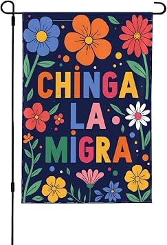 12.5"x18" Subtle Chinga La Migra Flag Anti Ice Immigrants Protest Garden Flags Double Sided Yard Signs House Decoration