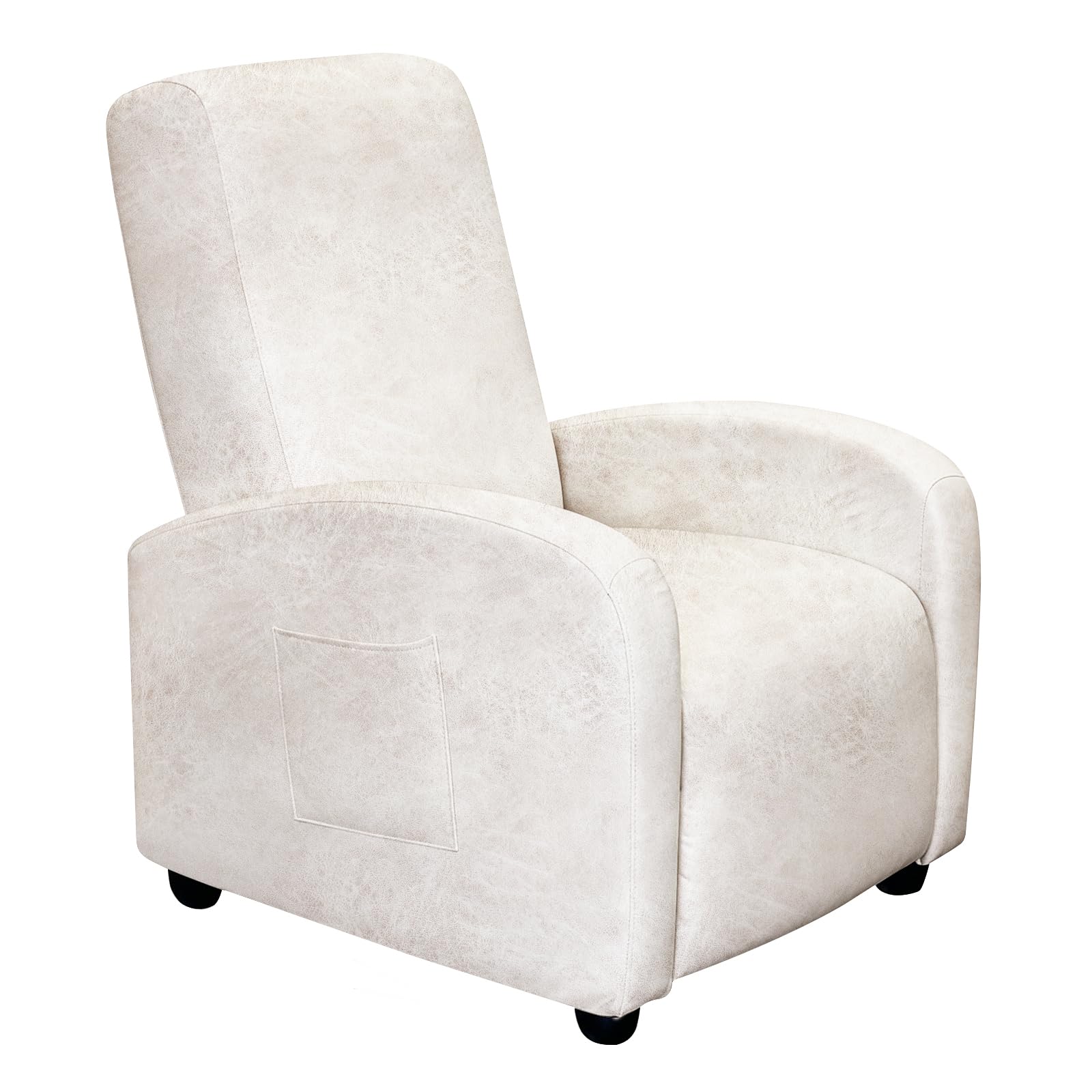 ANARACHON Recliner Chair Covers Leather Look Recliner Cover 4-Piece Slipcovers for Small Reclining Chair Furniture Protector for Kids Dogs Pets Spandex Fabric Washable (1 Small Seater, 02 Beige)