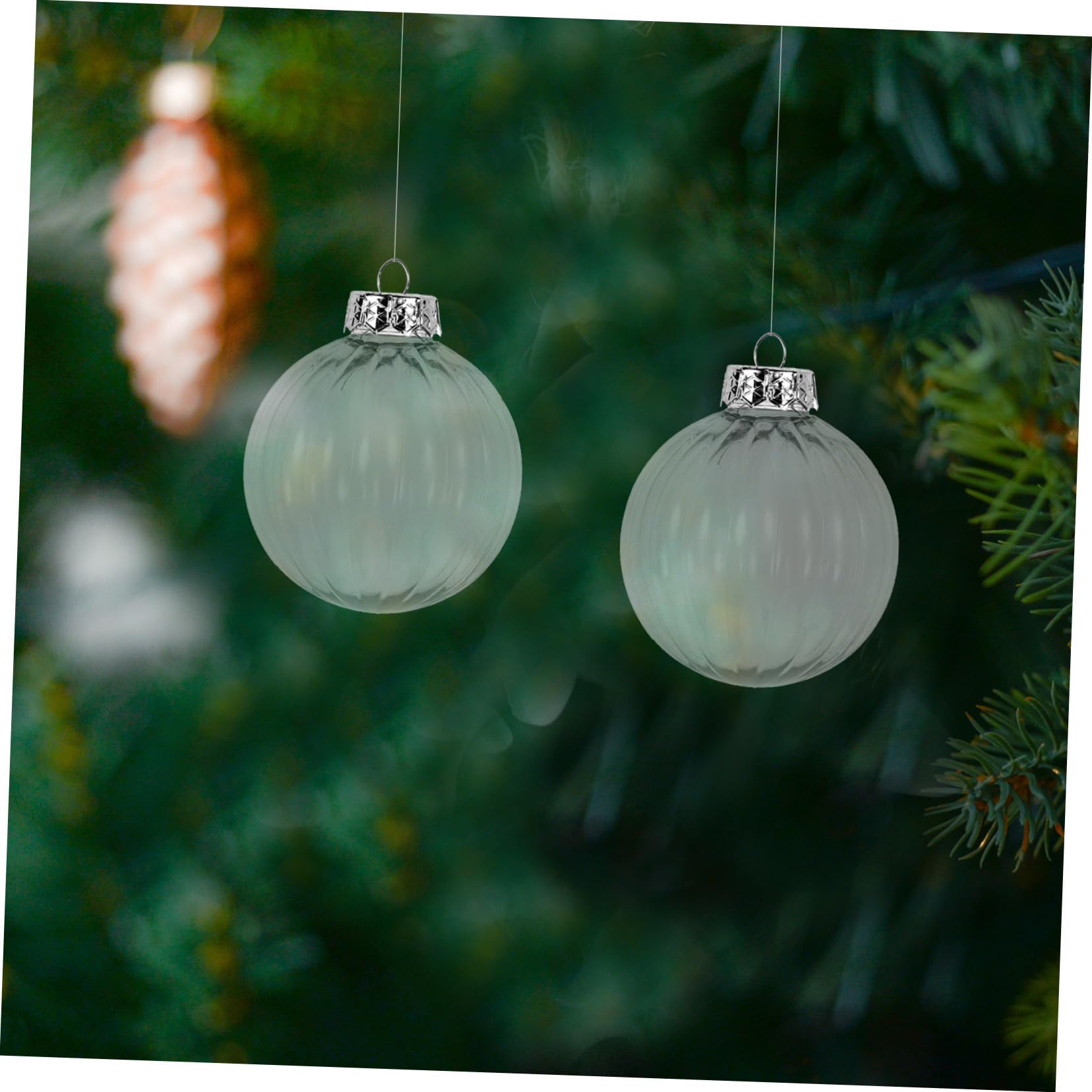 TOPBATHY 20 Bolas De Navidad Azul Adornos De Bolas De Vidrio De Plástico Transparente Decoración Navideña