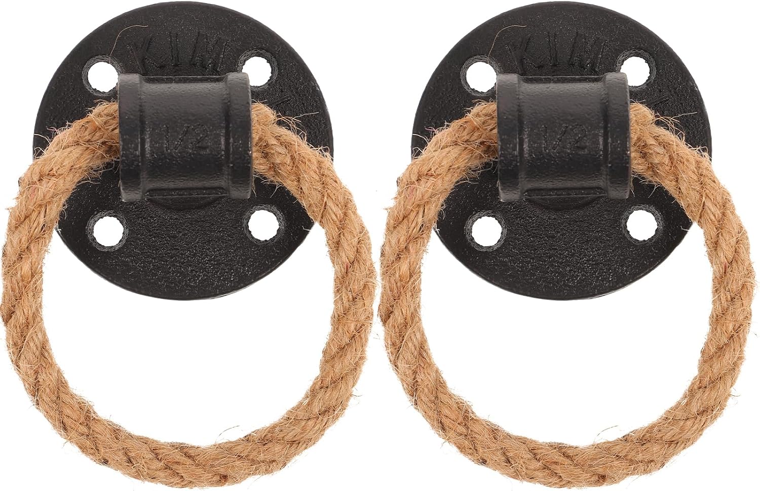 IMIKEYA 2 Pcs Barn Door Handle Vintage Door Rope Pulls Cupboard Ring Metal Gate Pull Handle for Cabinet Gate Closet Bedrooms