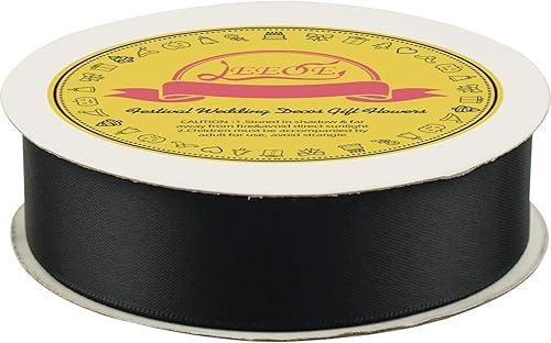 Miniatura 4 de Cinta de satén negra de doble cara de 1 pulgada x 25 yardas, muy adecuada para bodas, paquete de regalo, envoltura, varita de bailarina, costura,