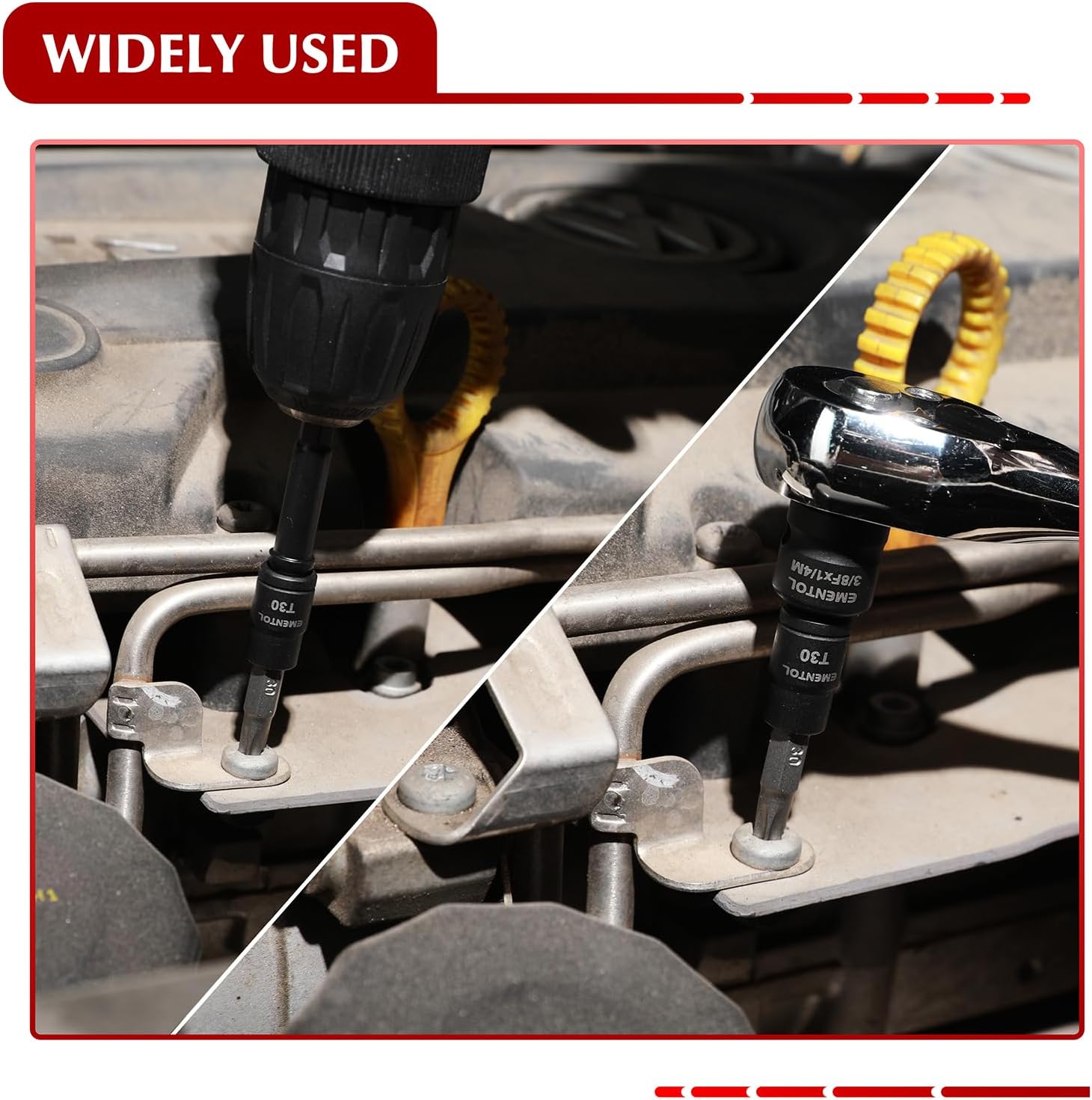 EMENTOL 71-Piece Torx Bit & Hex Bit Socket Set, Master SAE/Metric, 1/4", 3/8" and 1/2" Drive, S2 and CrV Steel, Includes E4-E24, Socket/Drill Adapter