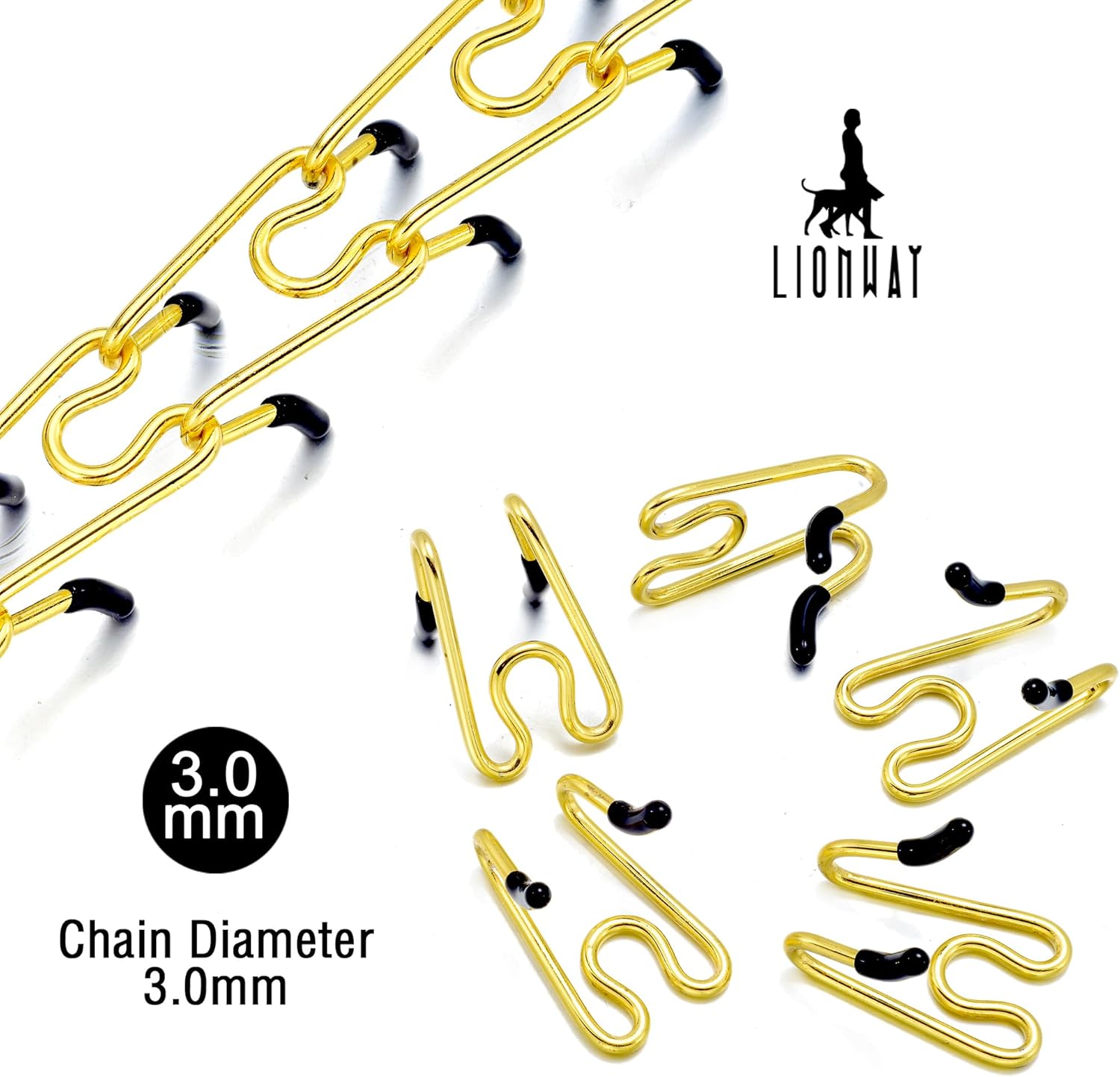 Gold Plated Stainless Steel Dog Collar, Quick Release Buckle, Adjustable 14-16 Inches, Durable & Rust-Proof