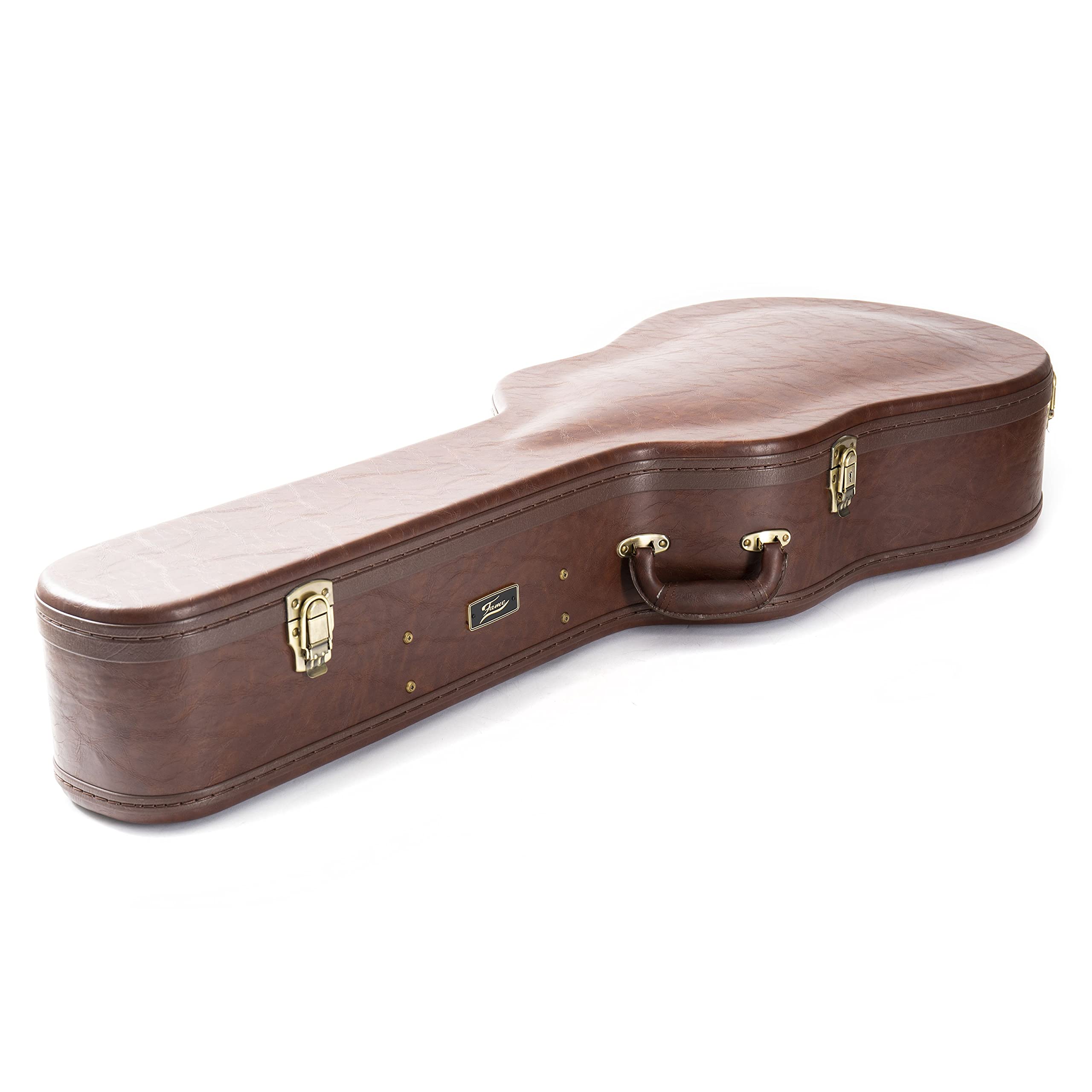Fame Classic Gitarrenkoffer, Wetterfest und Robust, für 4/4 Konzertgitarren, Historic Brown, mit Zubehörfach und Plüsch-Innenfutter, GIT0044844-000