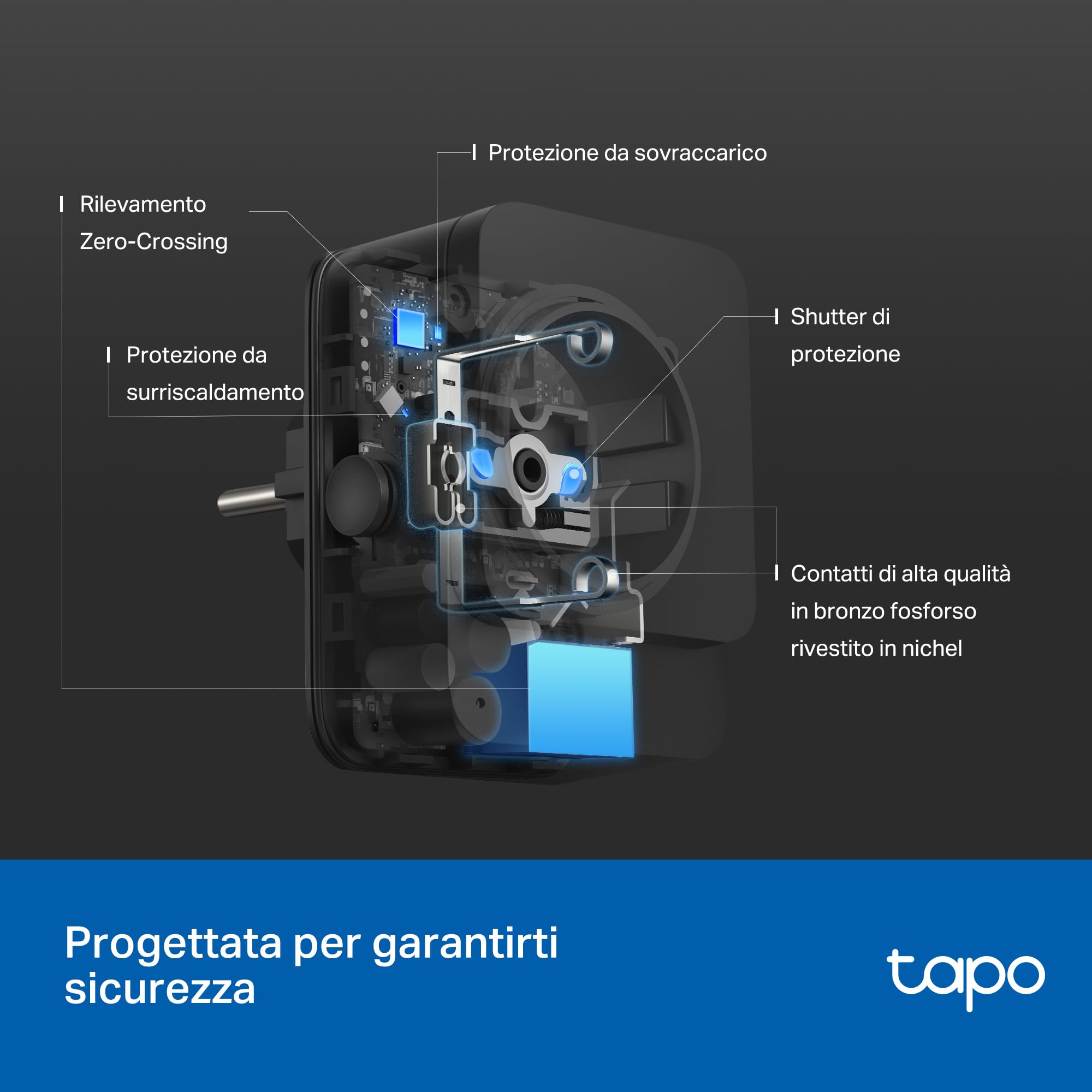 Tapo P410M Presa Smart Esterna WiFi Matter IP54 Energia Alexa Google Timer — immagine 6 di 13