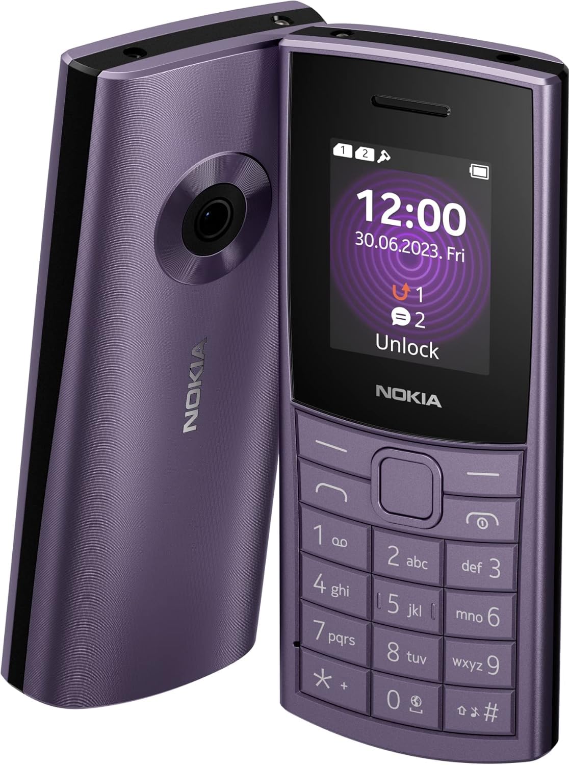 Nokia110 4G | Dual SIM | GSM Unlocked Mobile Phone | Volte | Blue | International Version | Not AT&T/Cricket/Verizon Compatible - Purple