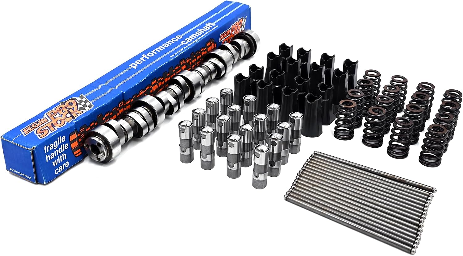 Authentic ELGIN E1840P Sloppy Stage 2 Camshaft Kit | LIFT: .585"/.585" | LS7 Style Lifters | Beehive Springs | Push Rods | Billet Steel | FITS Chevrolet LS Gen3 Gen4 4.8 5.3 6.0 6.2 (MADE IN USA)