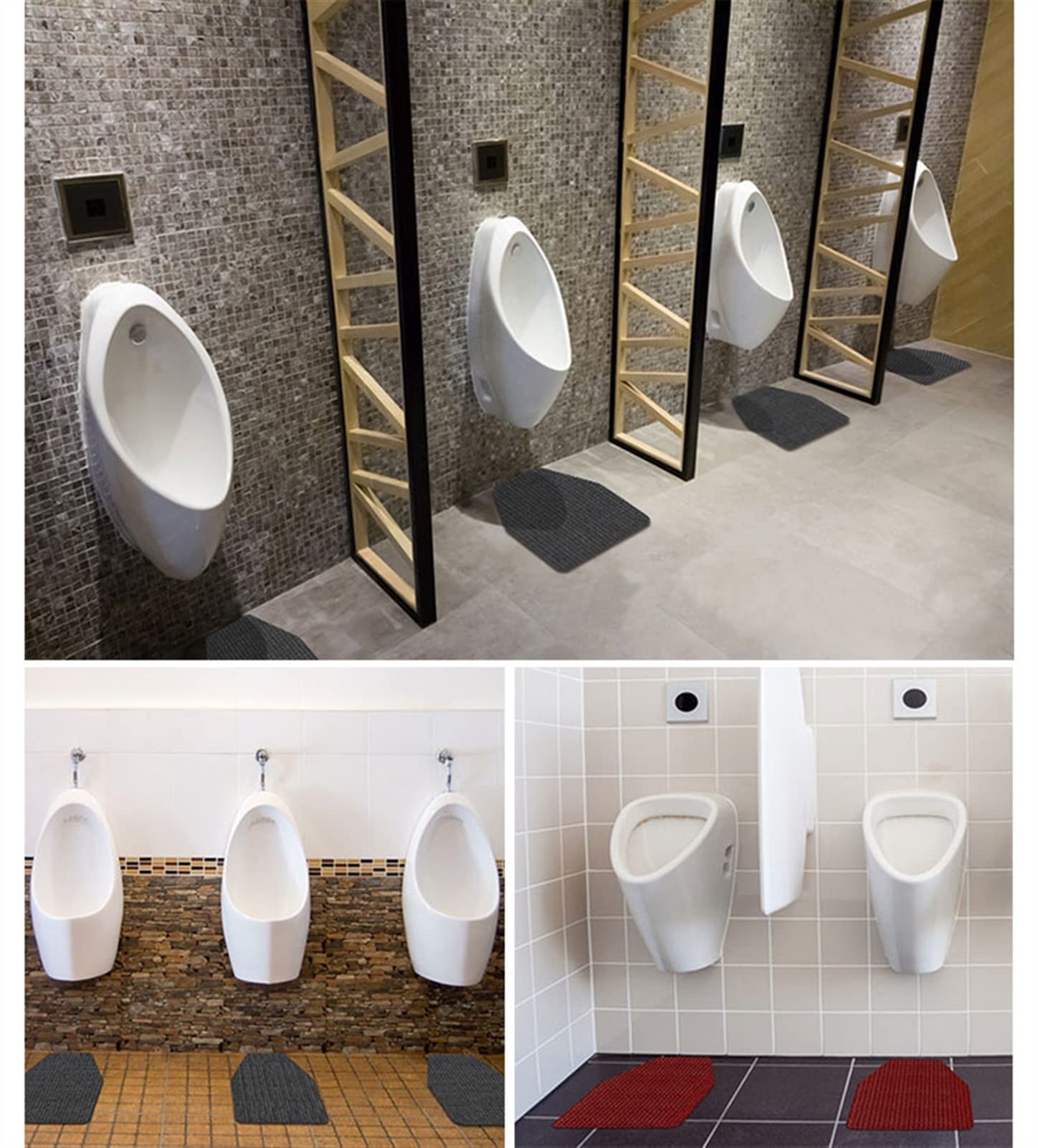 Rutschfeste Urinalmatte mit Wasseraufnahme und Geruchsbeseitigung, ideal für Herren-Badezimmer, Toilette, verbessert Hygiene und Sicherheit