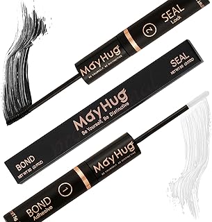 Lash Bond and Seal, Eyelash Bond and Seal Waterproof 10ml, Mayhug Super Strong Cluster Lash Glue Hold 72 Hours, Eye Lash Glue Bond and Seal Latex Free & Suitable Sensitive Eyes (Black)