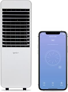 Igenix IGFD7010WIFI 10 Litre Smart Digital Air Cooler with Amazon Alexa & Google Assistant, 8 Hour Timer with 3 Speeds and Oscillation, Humidification Function, White