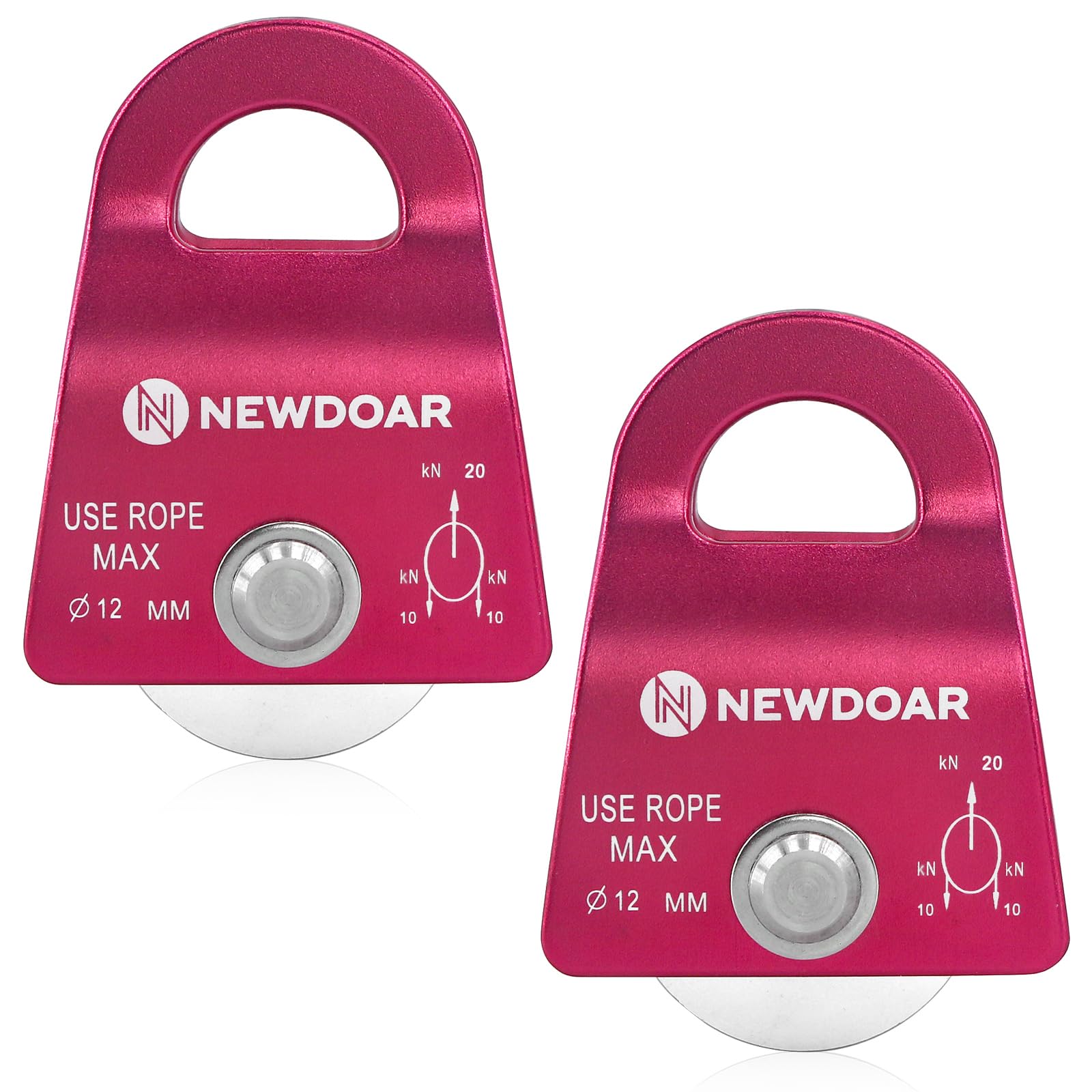 NewDoar Micro Mobile Single Pulley,20kN(4500 lb) Max Rope 1/2in for Rigging Arborist Climbing Rescue,CE Certified