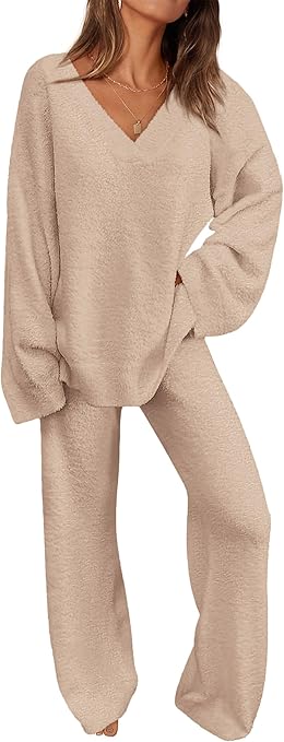 PRETTYGARDEN Lounge Sets for Women Two Piece Sweaters Pajama Set Fall Fashion 2025 Loungewear Outfits Matching Winter Clothes