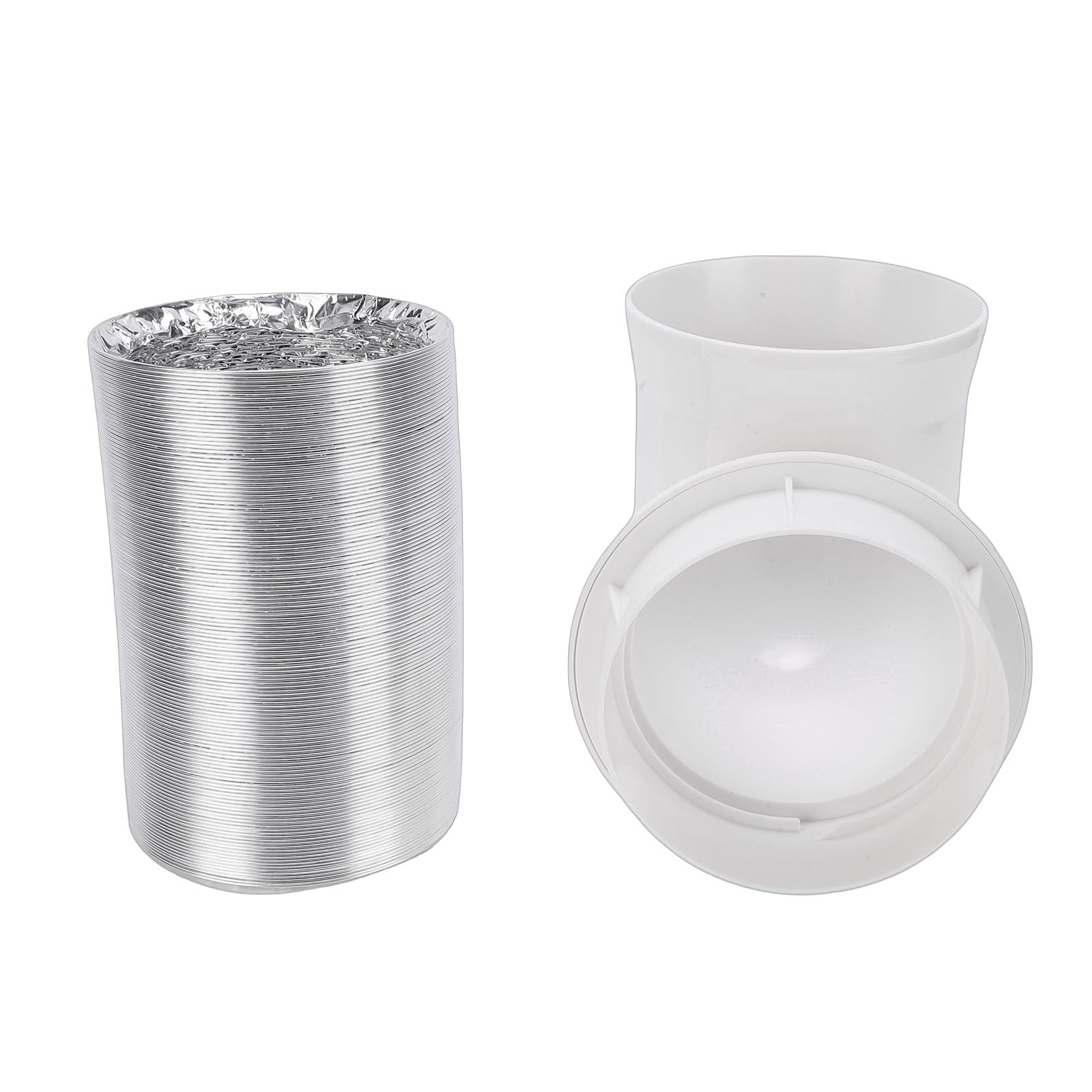 Kit de Manguera de Ventilación para Secadora, Conector de Codo de Silicona de Aleación de Aluminio de PVC de 4 Pulgadas y 2,5 M para Ahorrar Espacio, Manguera con Junta Hermética