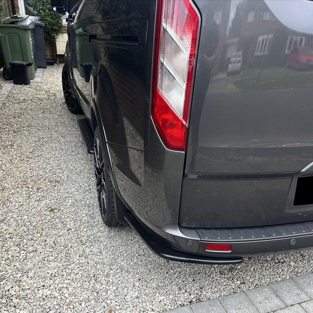 Oneway Jupes de pare-chocs arrière (coins) compatible avec Ford Transit Custom MK1 Facelift 2018-2023 - Noir brillant