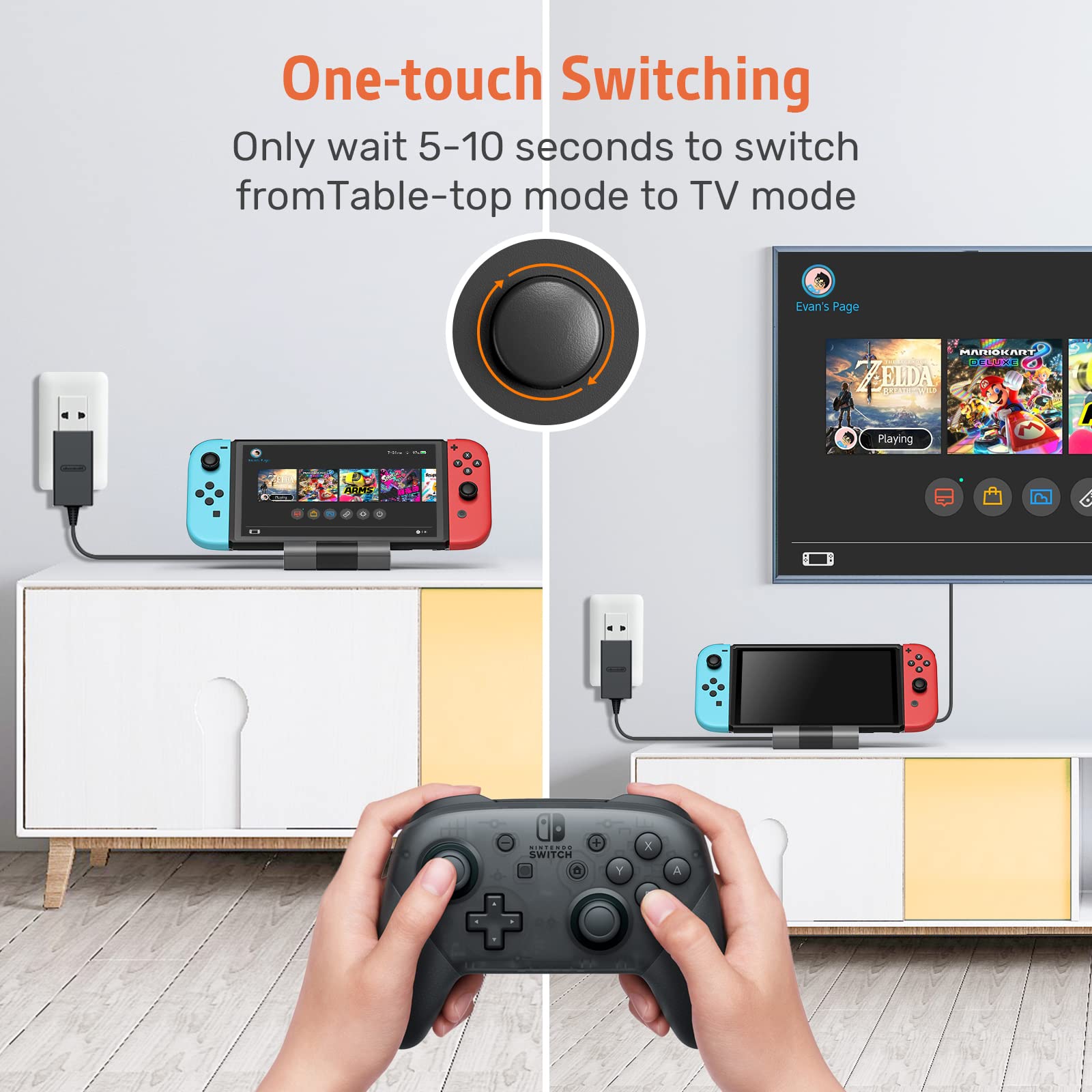 Amazon.com: Alxum Switch Dock for Nintendo, Portable Switch Docking Station  for TV, Nintendo Switch Dock Replacement with 45W PD Charging, 4K HDMI &  USB 3.0 Port, Foldable Mini Nintendo Switch Base :