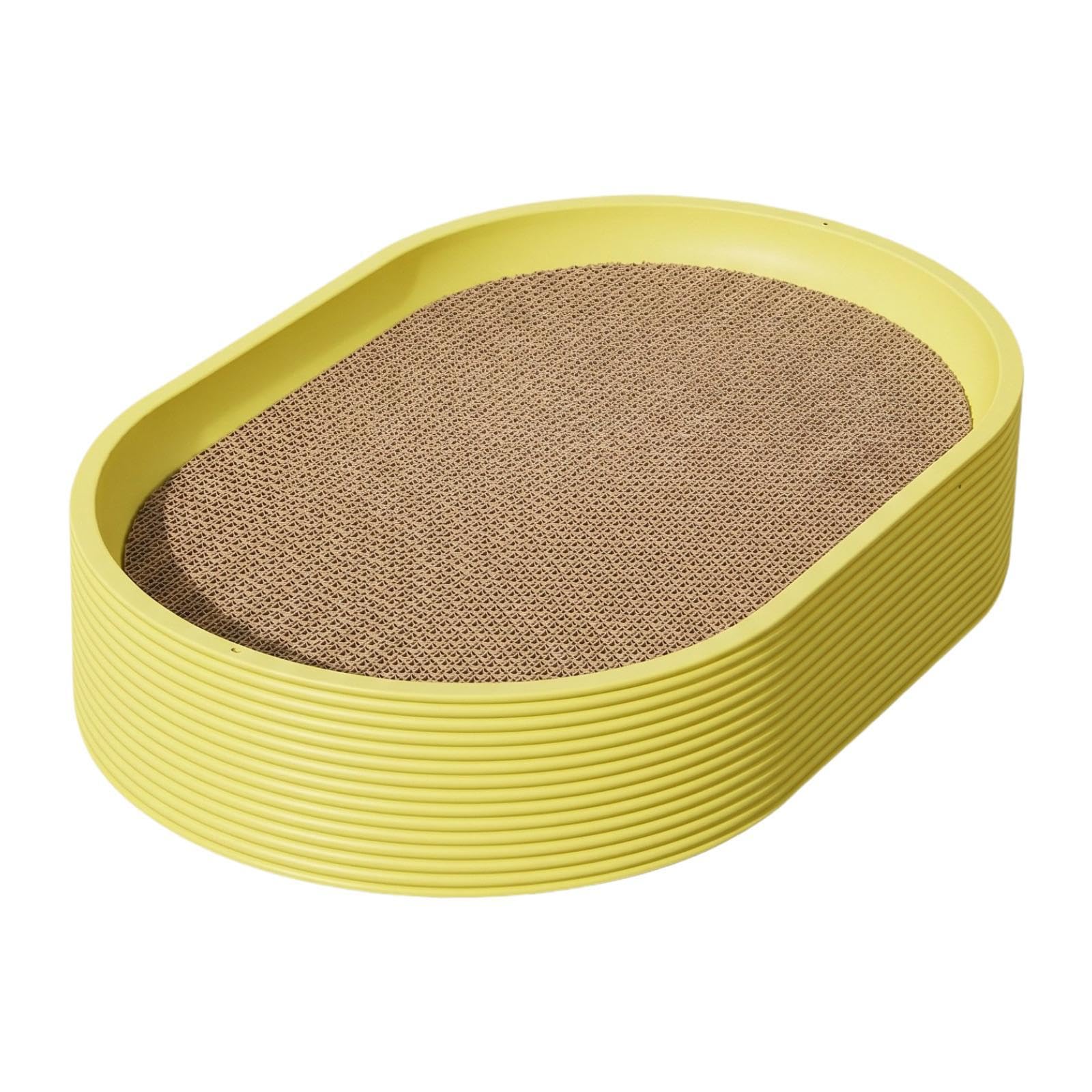 Katzenkratzbett, Kratzbrett, Lustiges Indoor Zubehör, Ersatz Schlafplatz für Kleine Und Mittelgroße Katzen Und Kätzchen, Gelb