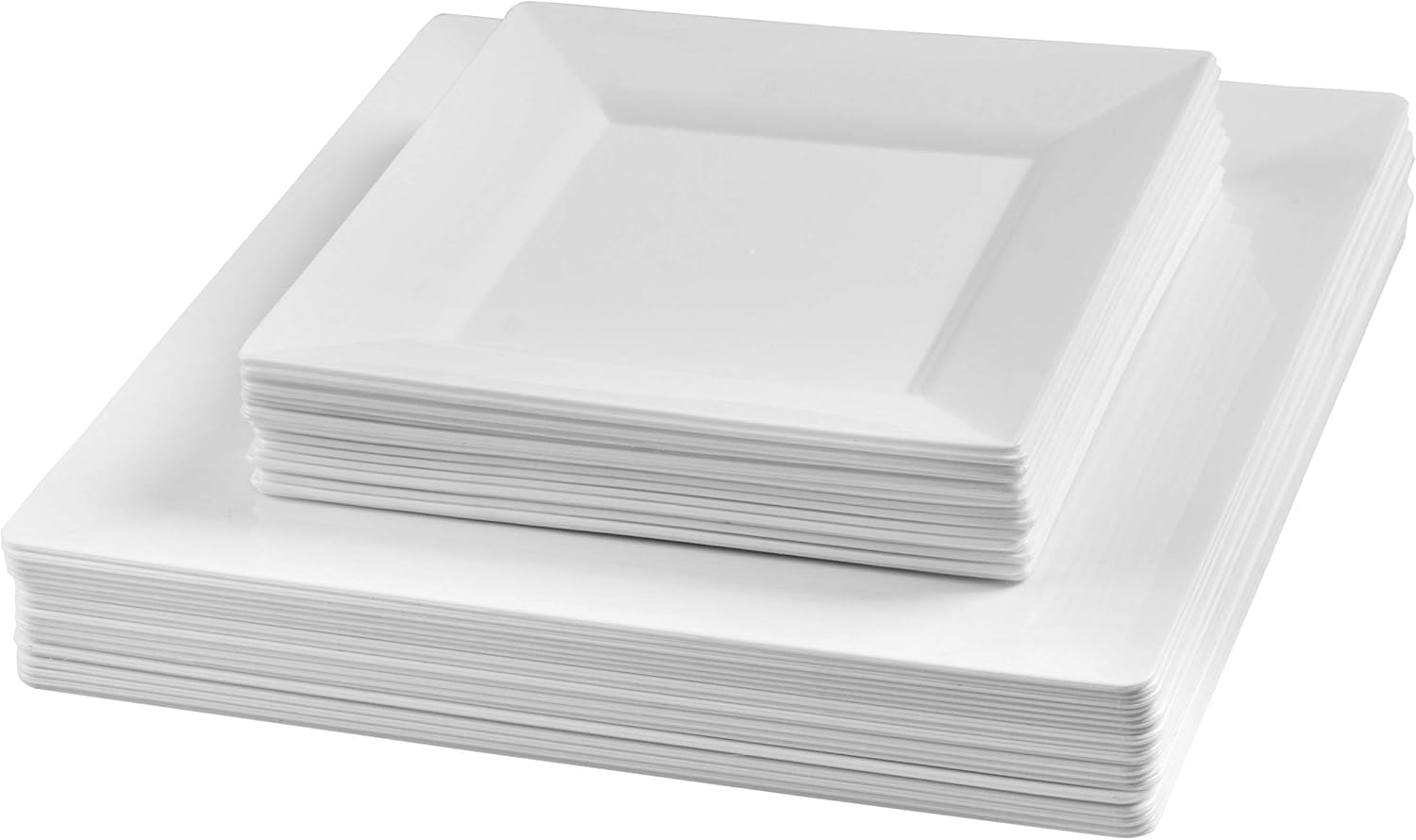 Posh Setting White Square Plastic Plates 40 PackIncludes