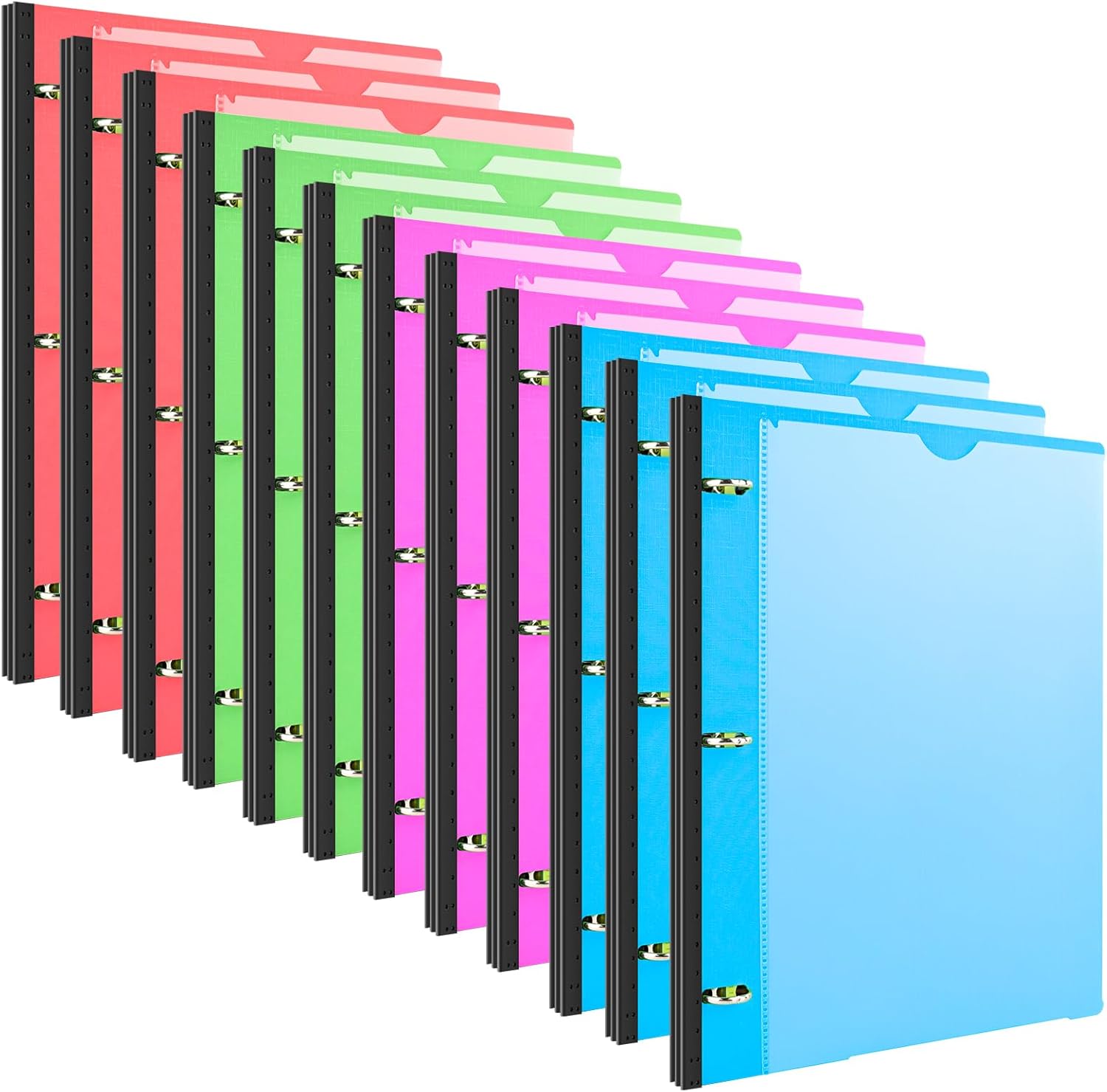 INFUN 1 INCH Telescoping 3 Ring Binder 12PCS, Flexible 1
