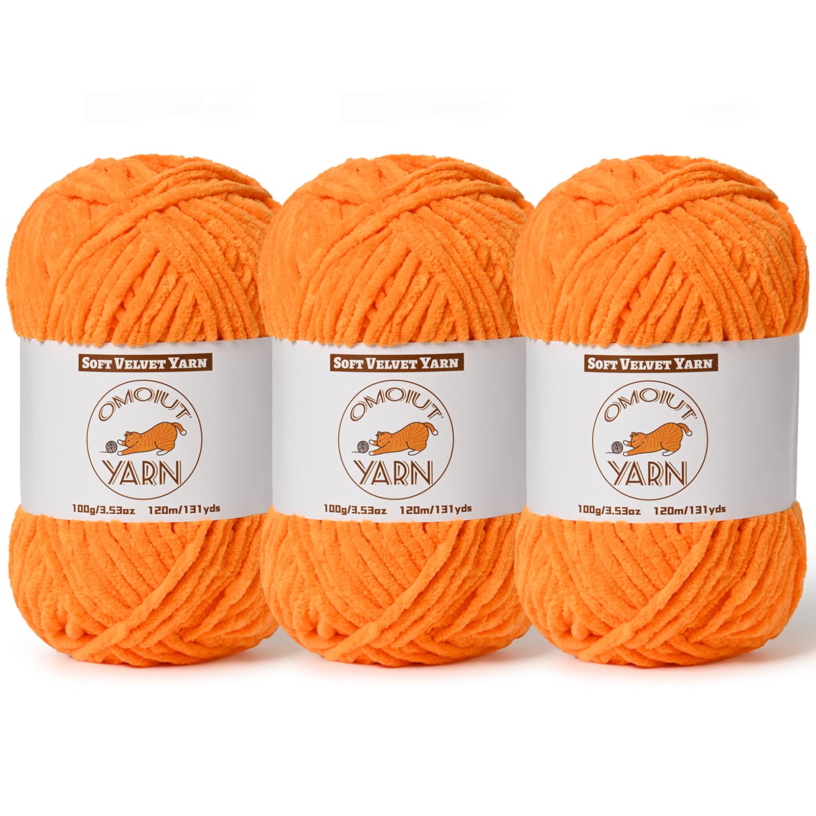 Amigurumi Lot De 3 Pelotes De Fil Chenille épais Et Moelleux Pour Tricot Et Crochet – Pelotes De Fil Doux Pour Bébé Pour Crochet – 100 G (80 M