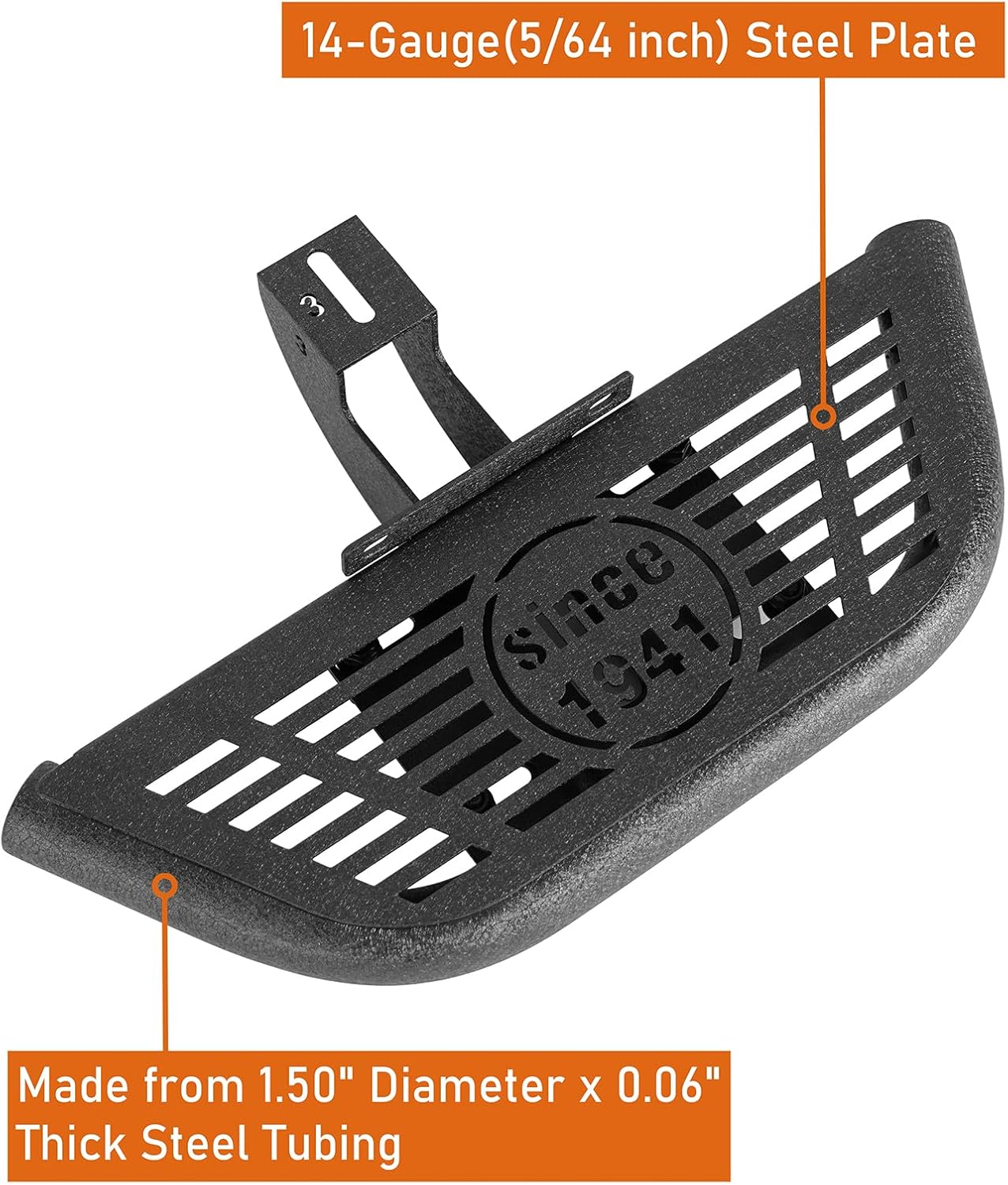 Hooke Road 4PCS Running Boards Side Steps 4 Doors for 2007-2018 Jeep Wrangler JK Unlimited JKU 4-Door