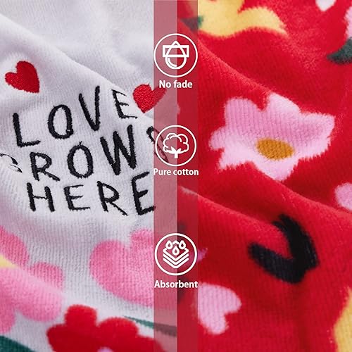 Miniatura 4 de VOOVA & MOVAS Toallas de mano para baño, juego de 4 unidades, 100% algodón suave, (16 x 25 pulgadas), juego de toallas decorativas para la cara con