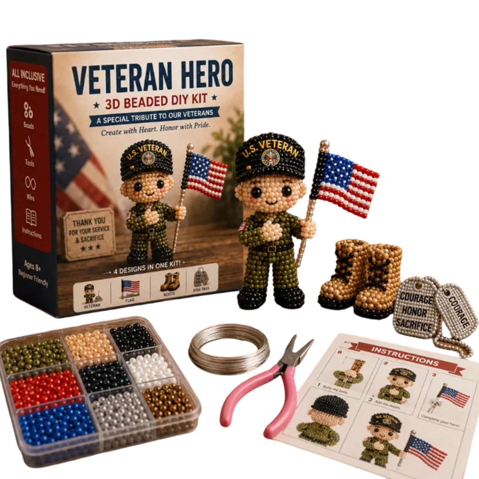 Tfaoys Veterans Creative Animal Beads Craft Set With Assorted Colors And Shapes Family Entertainment Craft Beads For Babies Family Fun And Home Decor Party Decoration