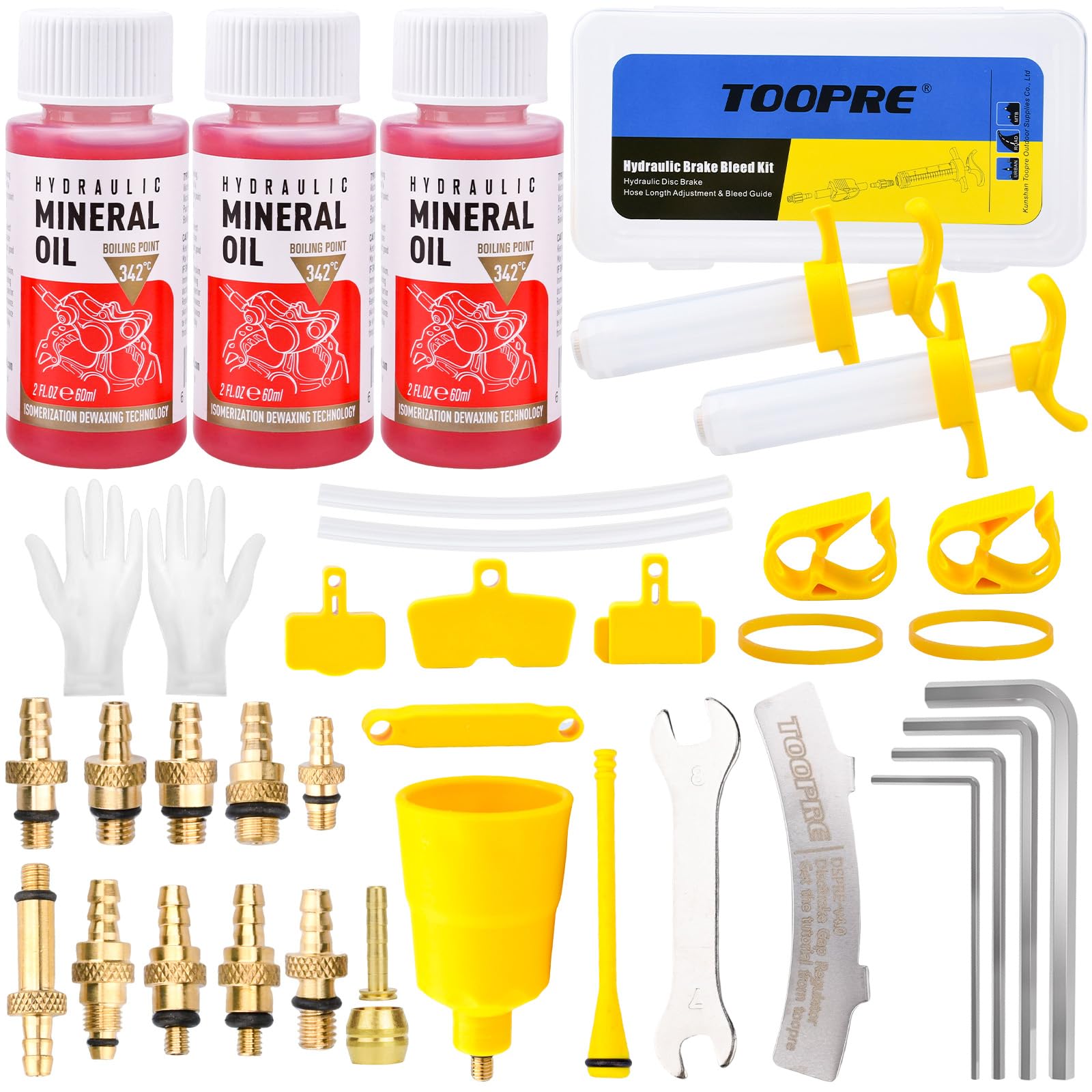 Kit Spurgo Freni per Shimano, TEKTRO, MAGURA, 180ML Olio Minerale Universale Kit Spurgo Freni MTB, Kit Idraulico Di Dissanguamento Del Freno A Disco Del Fluido Della Bicicletta