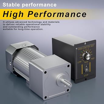 High Power 300W Electric AC Gear Motor, 110/120V Variable Speed Motor 27RPM, High Torque Reversible Single Phase Geared Motor with Speed Controller for Industrial Machinery