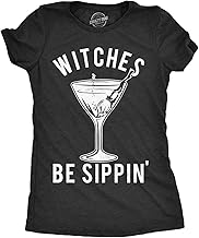 Womens Witches Be Sippin T Shirt Funny Halloween Party Drinking Tee for Ladies
