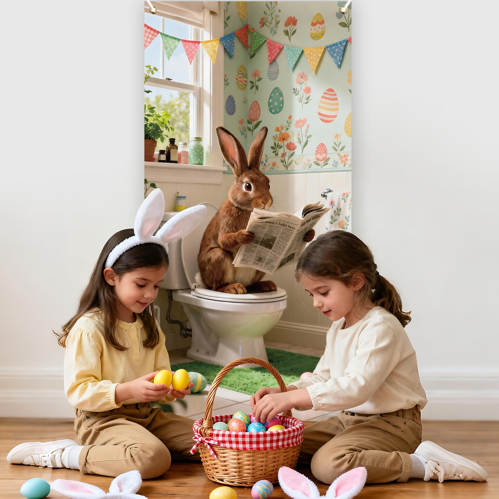 arricraft 1 Pc Easter Theme Polyester Door Cover - Image 4