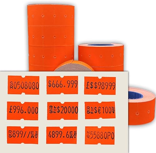 Miniatura 4 de HC Kenshin - Etiquetas para pistola de precio de 40 rollos, 20,000 etiquetas de precio en blanco, etiquetas de precios de 1 línea de 8 bits para