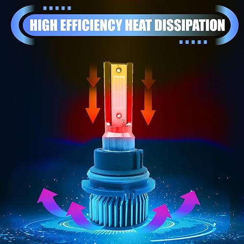 Miniatura 6 de Kit de 2 bombillas LED antiniebla 9007 para automóvil, combo de bombillas LED de haz alto y bajo, vida útil de más de 100.000 horas, 6000 K blanco